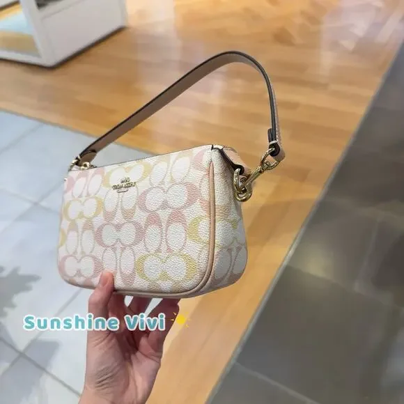 NWT Coach Nolita 19 Pretty Signature Canvas CDW29 IM/CHALK/PINK - Picture 4 of 8